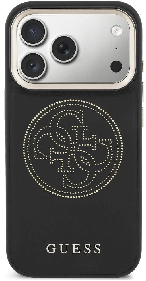 „Guess“ perforuotas 4G „MagSafe“ dėklas, skirtas „iPhone 17 Pro“ - juodas