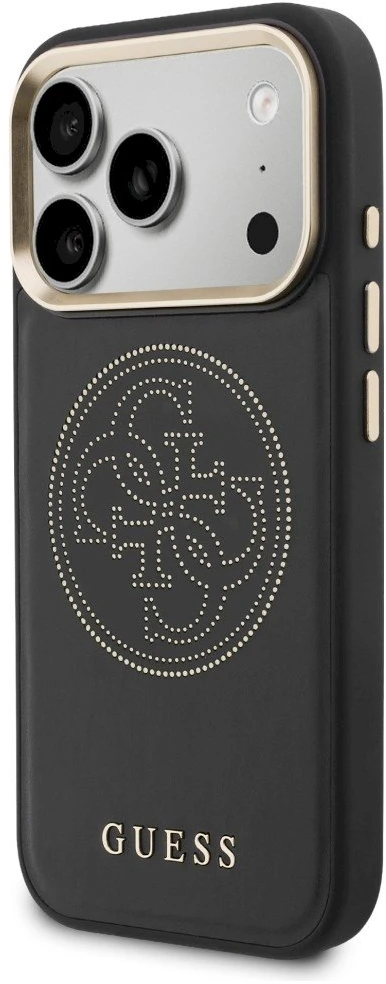 „Guess“ perforuotas 4G „MagSafe“ dėklas, skirtas „iPhone 17 Pro Max“ - juodas