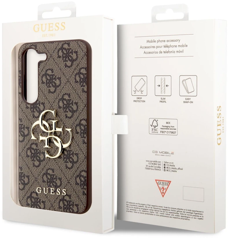 Dėklas GUESS GUHCS23S4GBBR S23 S911 BRONZE/BROWN HARDCASE 4G BIG METAL LOGO