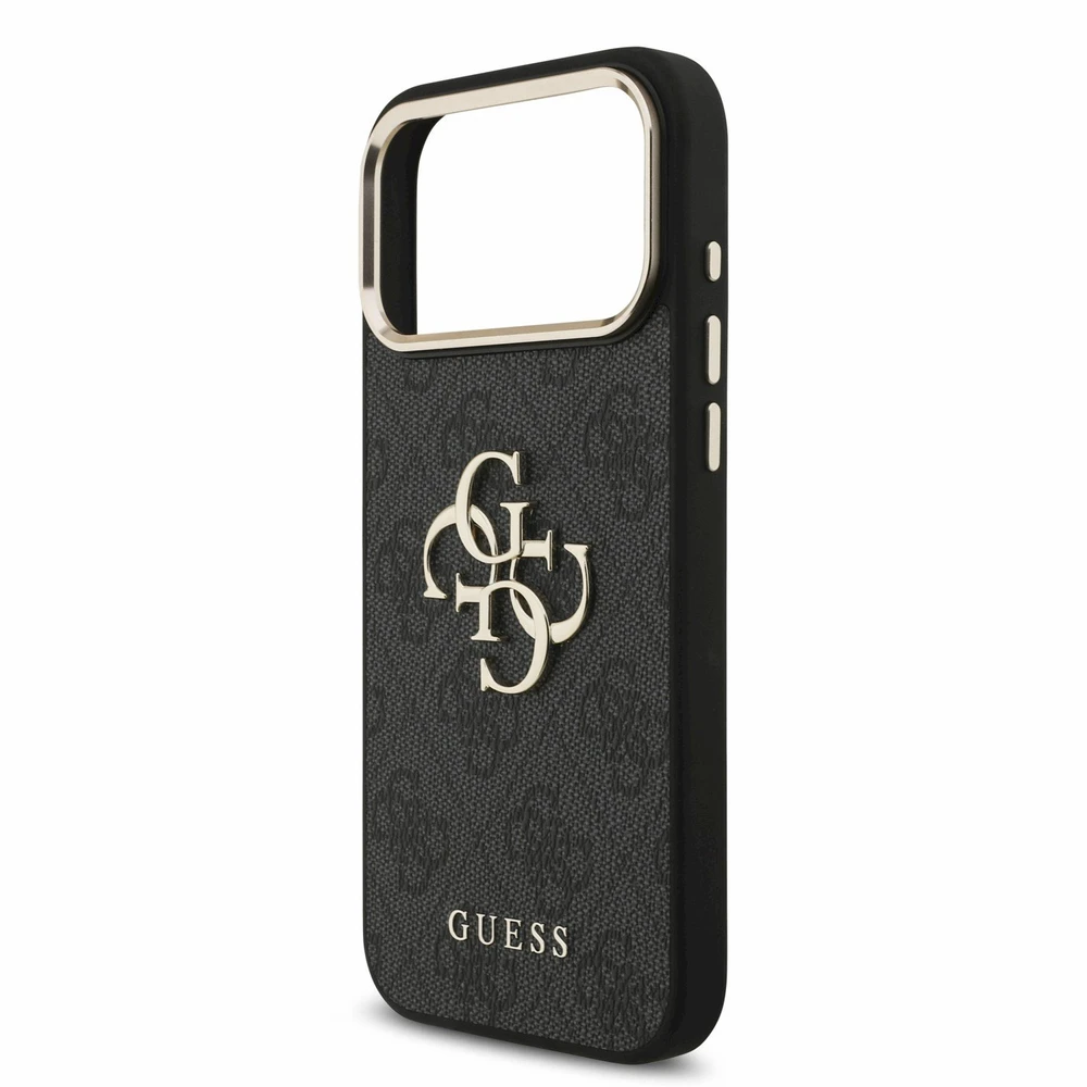 Guess PU 4G Metal Logo dirželio dėklas iPhone 18 Pro Max Juodas
