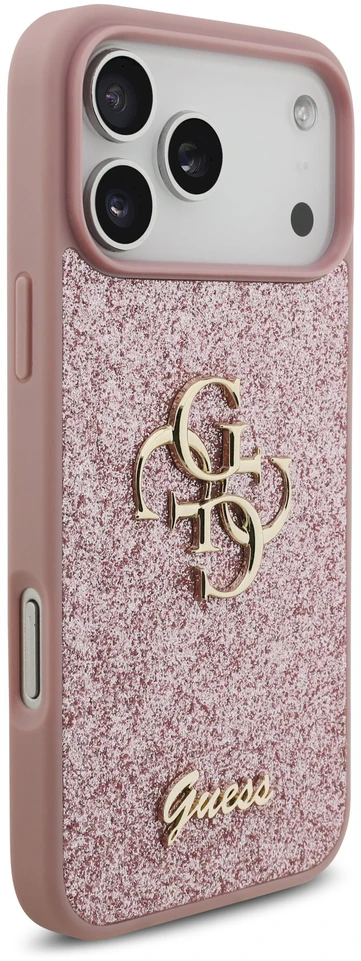 Dėklas Guess Fixed Glitter Big 4G Case for iPhone 18 Pro Max / 17 Pro Max – Rožinė