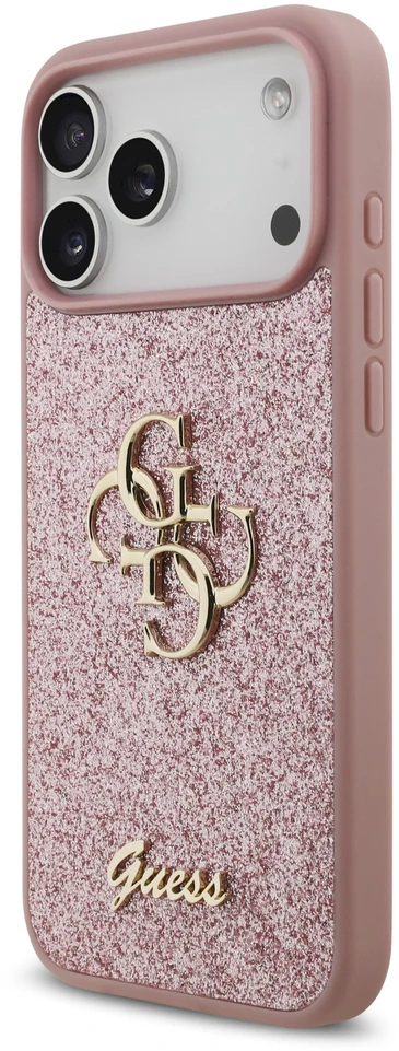 Dėklas Guess Fixed Glitter Big 4G Case for iPhone 18 Pro Max / 17 Pro Max – Rožinė