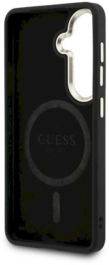 Guess PU Leather 4G Gold Frame Magnetic dėklas skirtas Samsung Galaxy S26 rudos spalvos