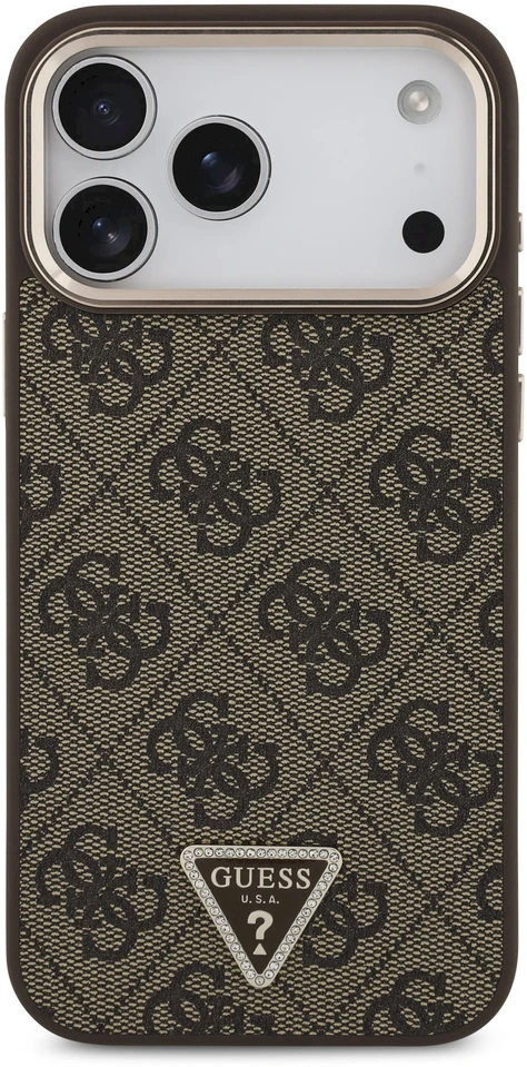 Dėklas Guess 4G Triangle Logo MagSafe Case, skirtas iPhone 17 Pro Max / 18 Pro Max - Ruda