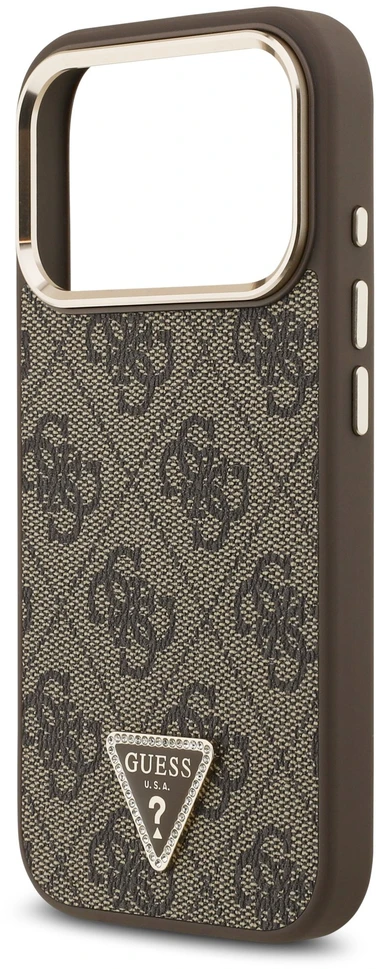 Guess 4G Triangle Logo MagSafe dėklas, skirtas iPhone 17 Pro / 18 Pro – Ruda