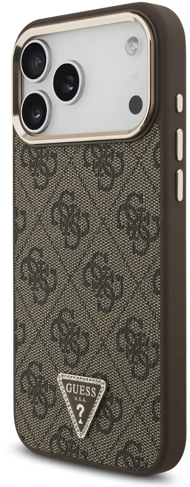 Dėklas Guess 4G Triangle Logo MagSafe Case, skirtas iPhone 17 Pro Max / 18 Pro Max - Ruda
