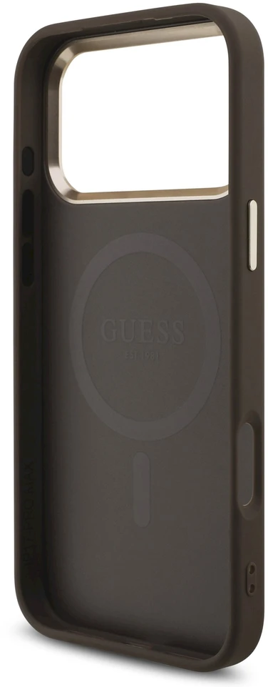 Dėklas Guess 4G Triangle Logo MagSafe Case, skirtas iPhone 17 Pro Max / 18 Pro Max - Ruda