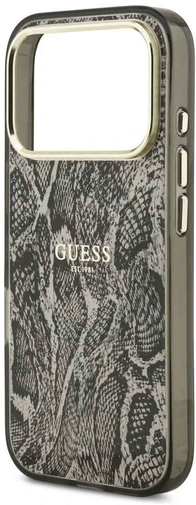 Guess Python Pattern MagSafe dėklas Apple iPhone 17 Pro juodos spalvos