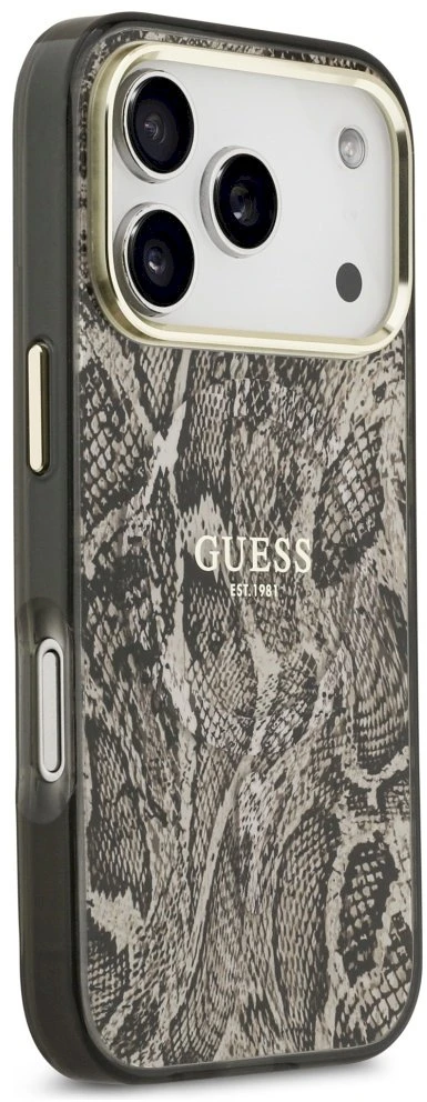 Guess Python Pattern MagSafe dėklas Apple iPhone 17 Pro Max rudos spalvos