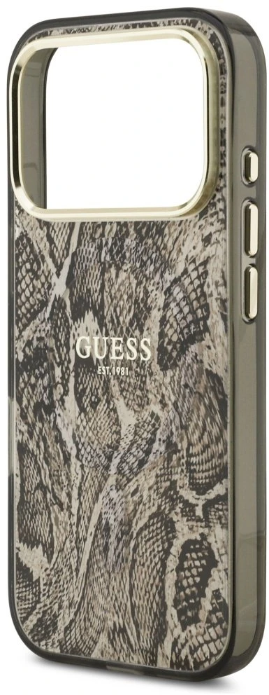 Guess Python Pattern MagSafe dėklas Apple iPhone 17 Pro Max rudos spalvos