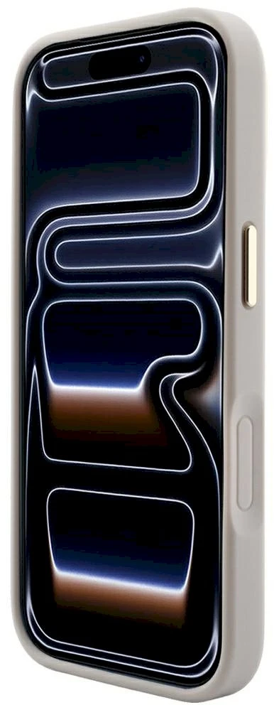 Guess Saffiano Peony & Ring MagSafe dėklas, skirtas iPhone 17 Pro / 18 Pro – rožinė