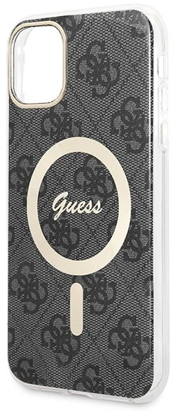 Guess Rinkinys GUBPN61H4EACSK Dėklas + Įkroviklis Apple iPhone 11 6.1″ juodos spalvos Hard Dėklas 4G Print MagSafe