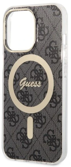 Apple iPhone 13 Pro Max Guess dėklas 4G Print MagSafe + Belaidis Įkroviklis (GUBPP14LHMEACSH) juodos spalvos