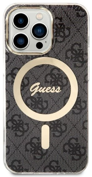 Apple iPhone 13 Pro Max Guess dėklas 4G Print MagSafe + Belaidis Įkroviklis (GUBPP14LHMEACSH) juodos spalvos