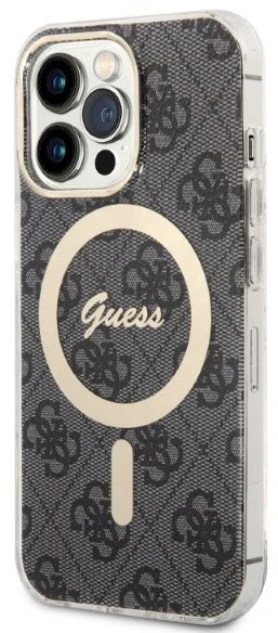 Apple iPhone 13 Pro Max Guess dėklas 4G Print MagSafe + Belaidis Įkroviklis (GUBPP14LHMEACSH) juodos spalvos