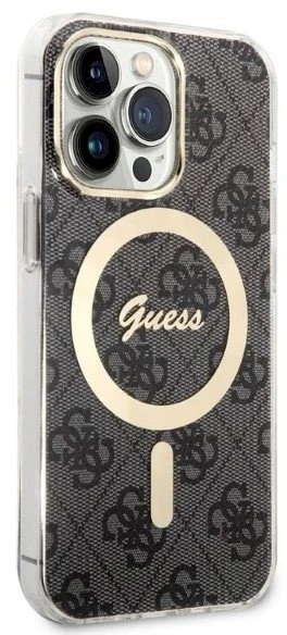 Apple iPhone 13 Pro Max Guess dėklas 4G Print MagSafe + Belaidis Įkroviklis (GUBPP14LHMEACSH) juodos spalvos