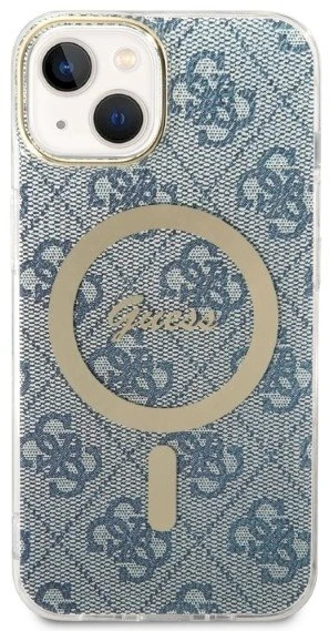 Guess Rinkinys GUBPP14MH4EACSB Dėklas+ Įkroviklis Apple iPhone 14 Plus / 15 Plus 6.7″ mėlynas kietas dėklas 4G