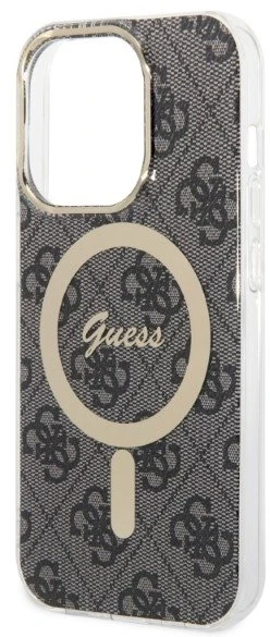 Guess Rinkinys GUBPP14XH4EACSK Dėklas+ Įkroviklis Apple iPhone 14 Pro Max 6,7″ juodos spalvos kietas dėklas 4G Print Mag