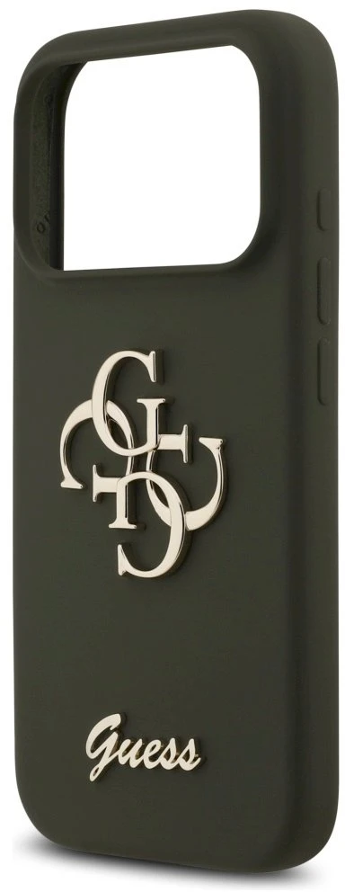Guess Silicone Big 4G Script dėklas skirtas Apple iPhone 17 Pro Max khaki