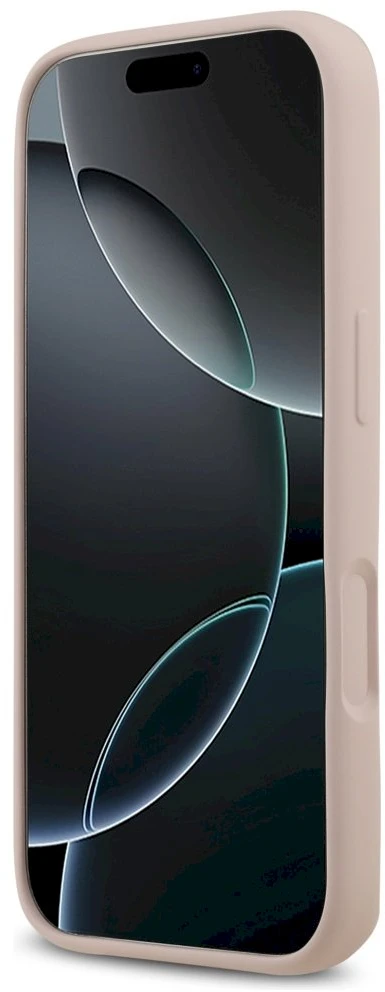 Guess Silicone Big 4G Script Dėklas Apple iPhone 17 Pro rožinės spalvos