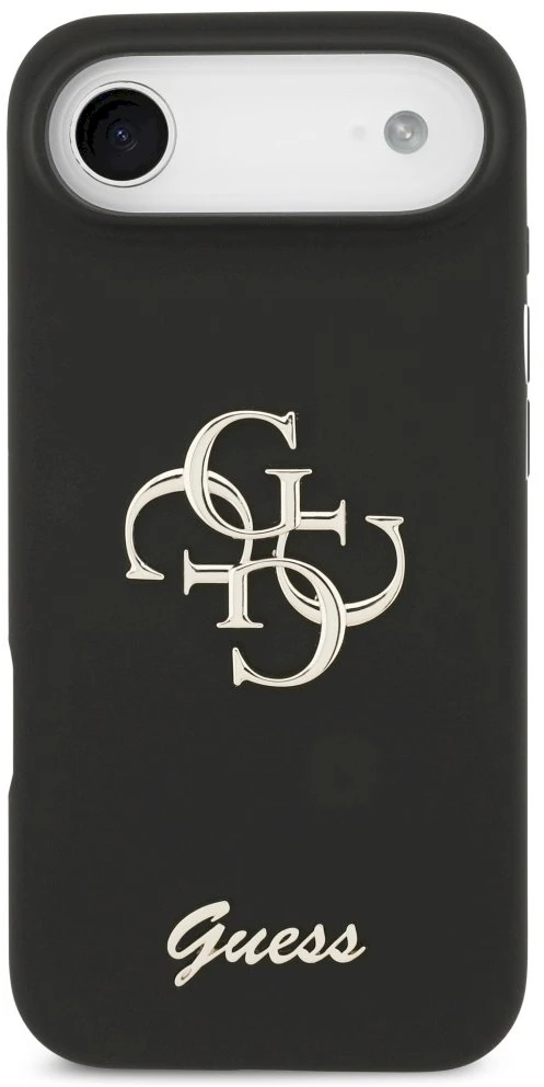 „Guess“ silikoninis „Big 4G Script“ dėklas, skirtas „iPhone Air“ - juodas