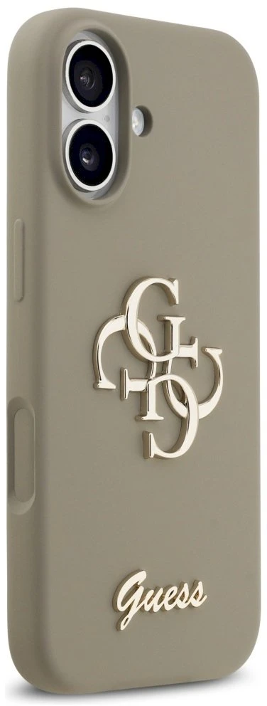 Guess Silicone Big 4G Script Dėklas Apple iPhone 17 rudos spalvos
