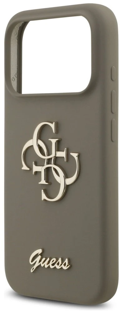 Guess Silicone Big 4G Script Dėklas iPhone 17 Pro rudos spalvos