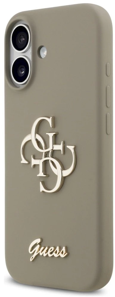 Guess Silicone Big 4G Script Dėklas Apple iPhone 17 rudos spalvos