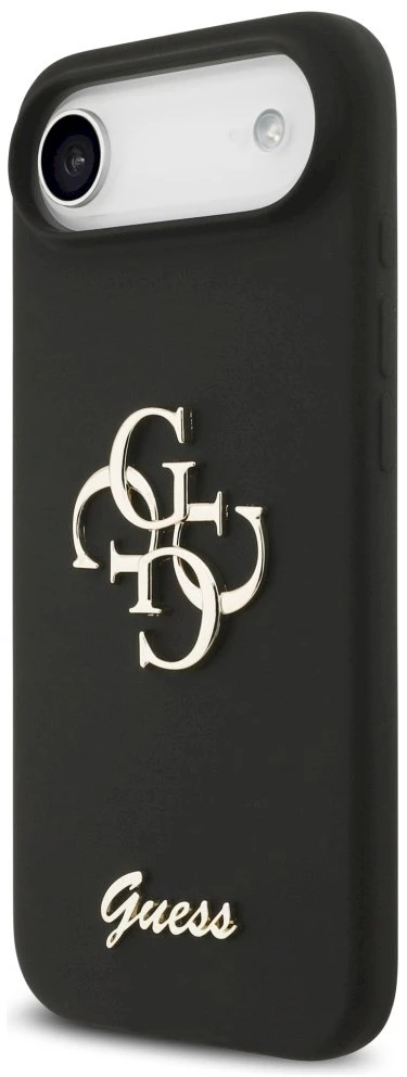 „Guess“ silikoninis „Big 4G Script“ dėklas, skirtas „iPhone Air“ - juodas