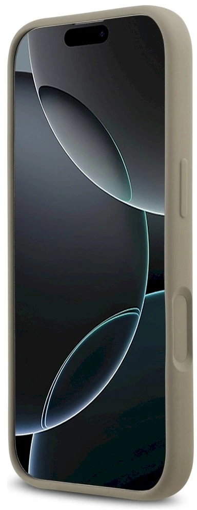 Guess Silicone Big 4G Script Dėklas Apple iPhone 17 rudos spalvos