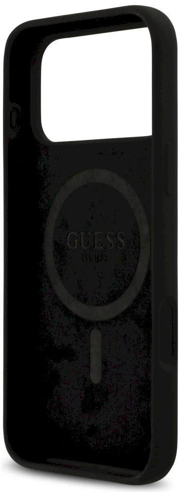„Guess“ silikoninis „Logo Strass 4G MagSafe“ dėklas, skirtas „iPhone 17 Pro Max“ - Juodas