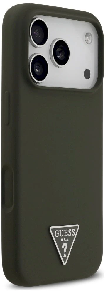 Dėklas Guess Silicone Triangle Logo MagSafe Case for iPhone 17 Pro - Žalias