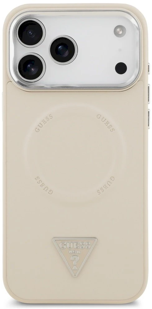Dėklas Guess Triangle Logo MagSafe Case for iPhone 17 Pro - rusvai gelsvas