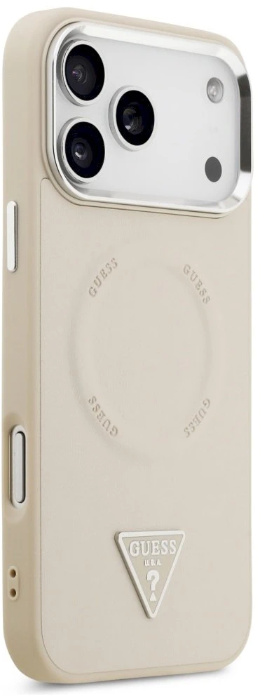 Dėklas Guess Triangle Logo MagSafe Case for iPhone 17 Pro - rusvai gelsvas