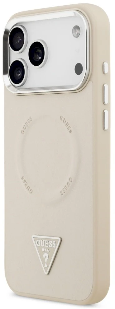 Dėklas Guess Triangle Logo MagSafe Case for iPhone 17 Pro - rusvai gelsvas