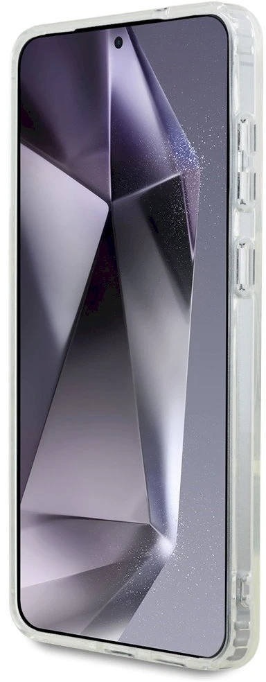 Dėklas Karl Lagerfeld Button Choupette Head Printed Logo MagSafe Samsung Galaxy S25 Edge baltos spalvos
