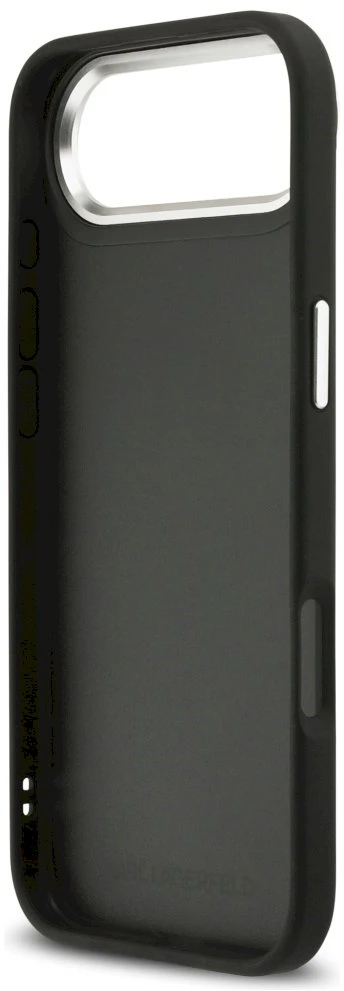 Karl Lagerfeld FW Grained Karl & Choupette Heads Pins & Logo Dėklas Apple iPhone Air juodos spalvos
