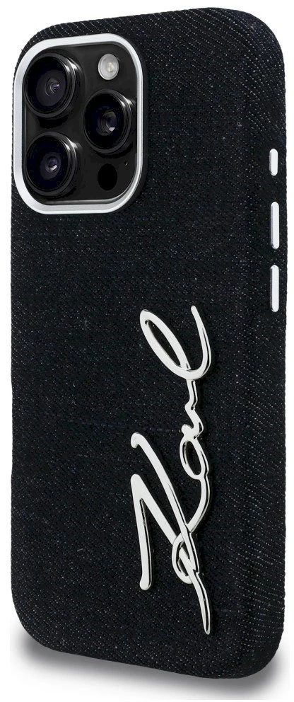 Dėklas Karl Lagerfeld FW Jeans Signature Logo iPhone 16 Pro Case - Juodas