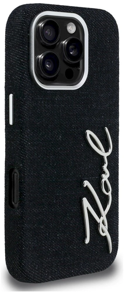 Dėklas Karl Lagerfeld FW Jeans Signature Logo iPhone 16 Pro Case - Juodas