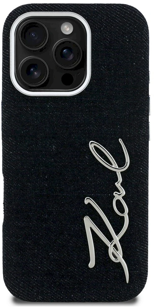 Dėklas Karl Lagerfeld FW Jeans Signature Logo iPhone 16 Pro Case - Juodas