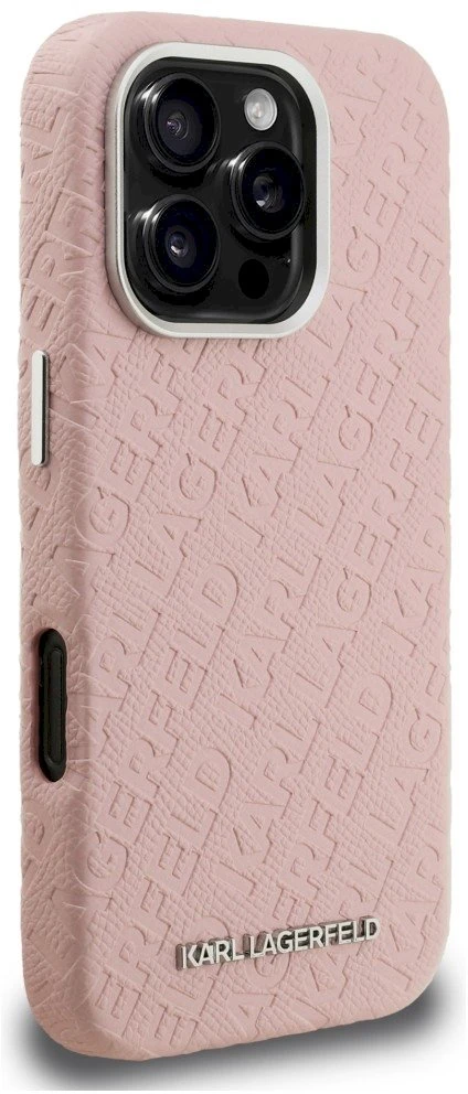Dėklas Karl Lagerfeld FW Stamped Karl MagSafe Case for iPhone 16 Pro - Rožinė