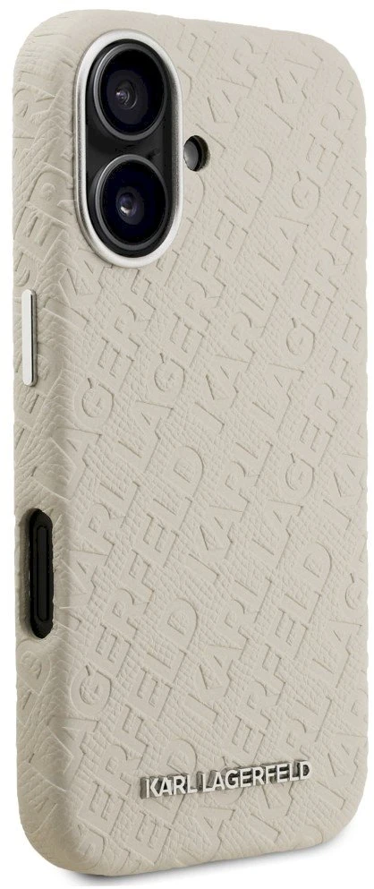 Dėklas Karl Lagerfeld FW Stamped Karl MagSafe iPhone 16 Case - rusvai gelsvas