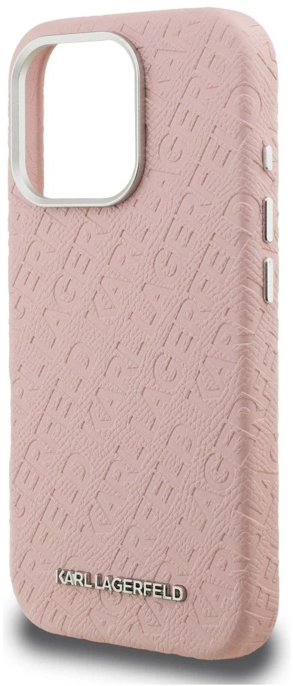 Dėklas Karl Lagerfeld FW Stamped Karl MagSafe Case for iPhone 16 Pro - Rožinė