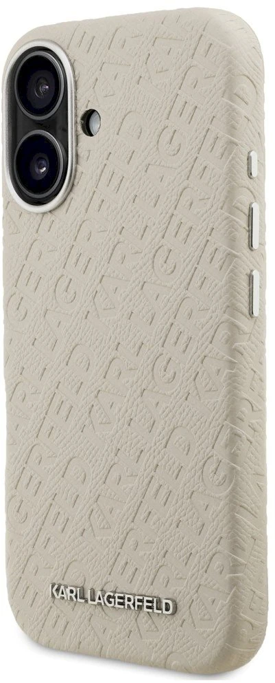 Dėklas Karl Lagerfeld FW Stamped Karl MagSafe iPhone 16 Case - rusvai gelsvas
