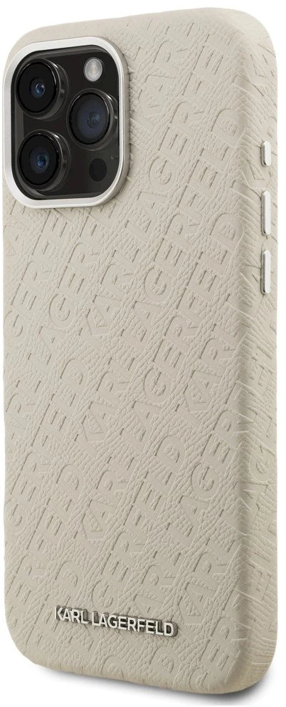 Dėklas Karl Lagerfeld FW Stamped Karl MagSafe Case for iPhone 16 Pro Max - rusvai gelsvas