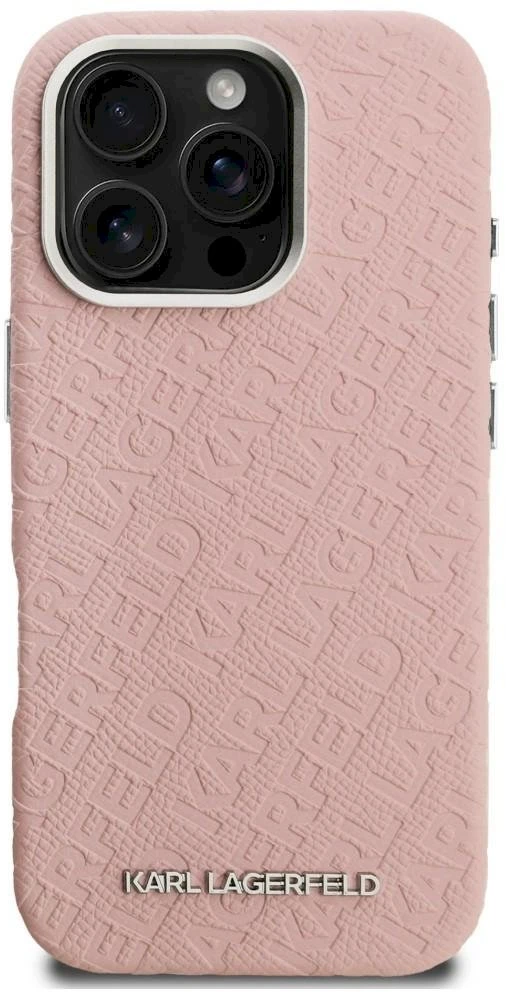 Dėklas Karl Lagerfeld FW Stamped Karl MagSafe Case for iPhone 16 Pro Max - Rožinė
