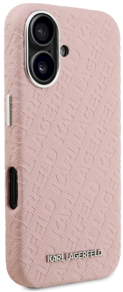 Dėklas Karl Lagerfeld FW Stamped Karl MagSafe iPhone 16 Case - Rožinė