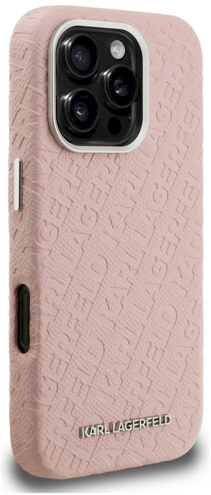 Dėklas Karl Lagerfeld FW Stamped Karl MagSafe Case for iPhone 16 Pro Max - Rožinė