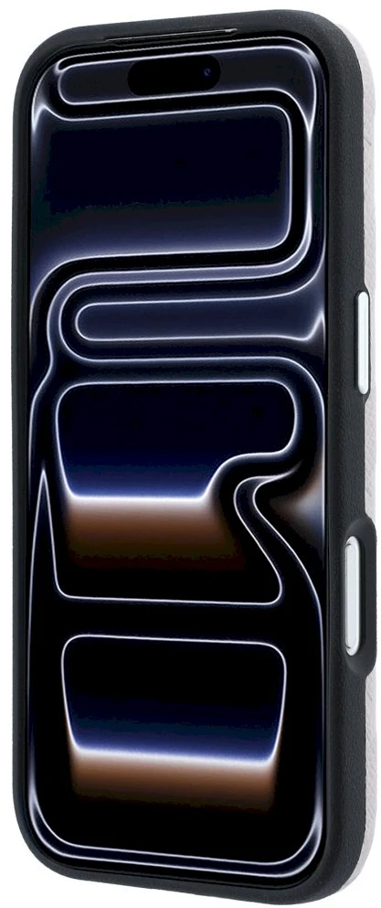 Karl Lagerfeld Grūdėtos monolitinės dervos su logotipu MagSafe dėklas, skirtas iPhone 17 Pro / 18 Pro – Rožinė