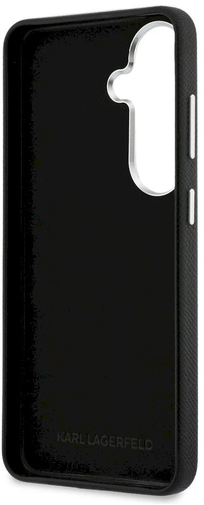 Dėklas Karl Lagerfeld Grained Signature Metal Resin Logo Samsung Galaxy S26 juodos spalvos